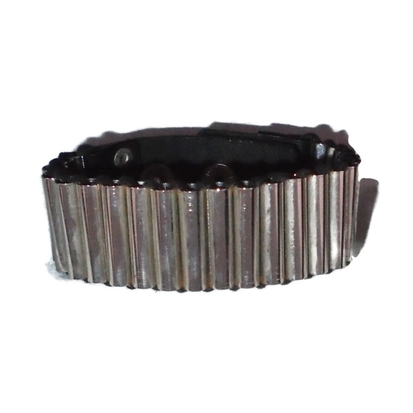 Punk Metal Tube Snap Bracelet NEW Adjustable - Picture 4 of 8
